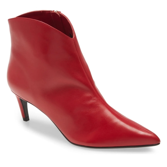 Edgy Chic Ted Baker London Red Leather Booties - Picture 6 of 16